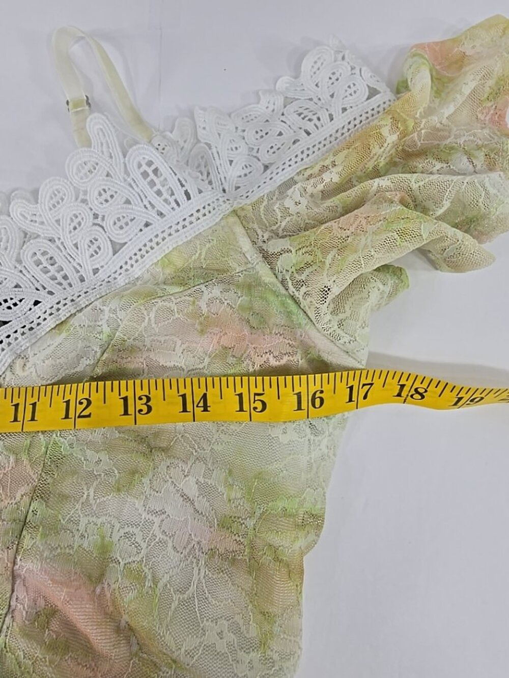 DISNEY PRINCESS Pastel Floral Lace Dress MEDIUM White Trim Fairytale Cottagecore - Picture 15 of 16